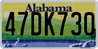 AL license plate 47DK730