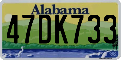 AL license plate 47DK733