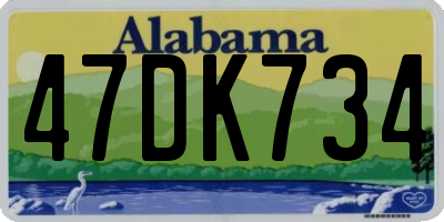 AL license plate 47DK734