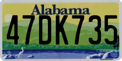 AL license plate 47DK735