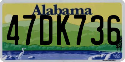 AL license plate 47DK736