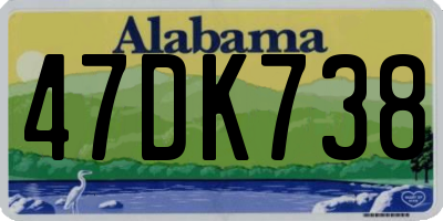 AL license plate 47DK738