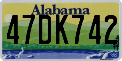 AL license plate 47DK742