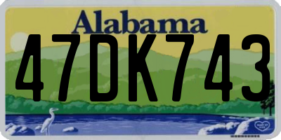 AL license plate 47DK743