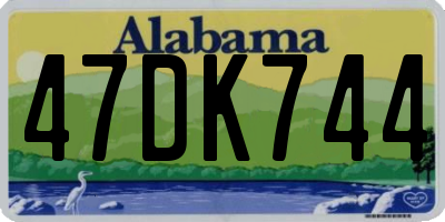AL license plate 47DK744