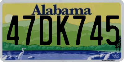 AL license plate 47DK745