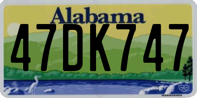 AL license plate 47DK747