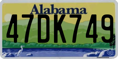 AL license plate 47DK749