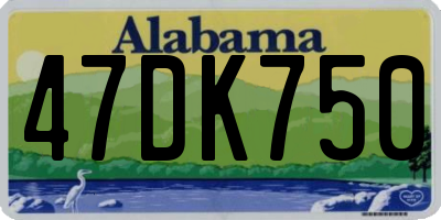 AL license plate 47DK750