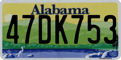 AL license plate 47DK753