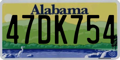 AL license plate 47DK754