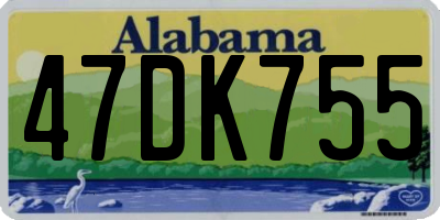 AL license plate 47DK755