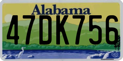 AL license plate 47DK756
