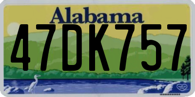 AL license plate 47DK757
