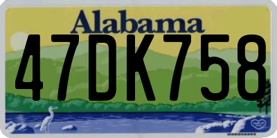 AL license plate 47DK758