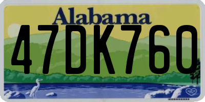 AL license plate 47DK760