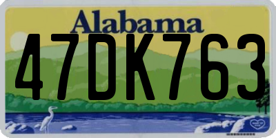 AL license plate 47DK763