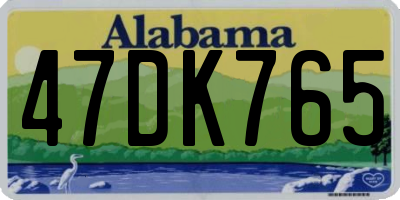 AL license plate 47DK765