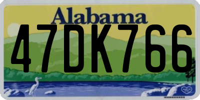 AL license plate 47DK766