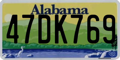 AL license plate 47DK769