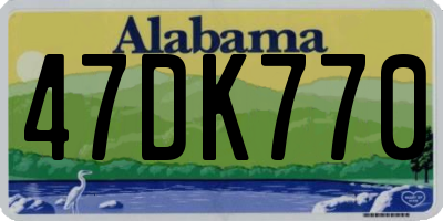 AL license plate 47DK770