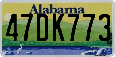 AL license plate 47DK773
