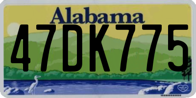AL license plate 47DK775