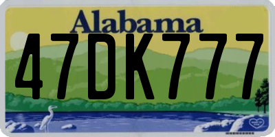 AL license plate 47DK777