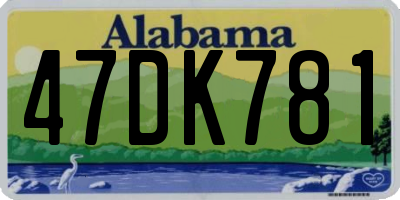 AL license plate 47DK781