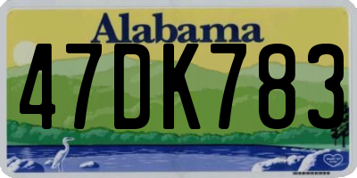 AL license plate 47DK783