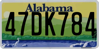 AL license plate 47DK784