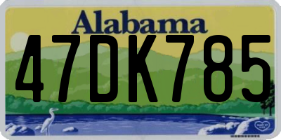 AL license plate 47DK785
