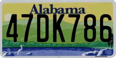 AL license plate 47DK786