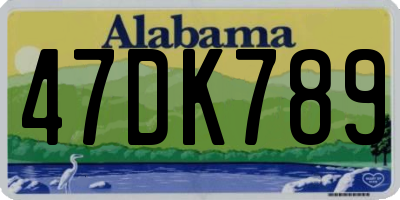 AL license plate 47DK789