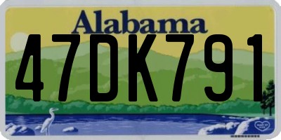 AL license plate 47DK791