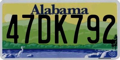 AL license plate 47DK792