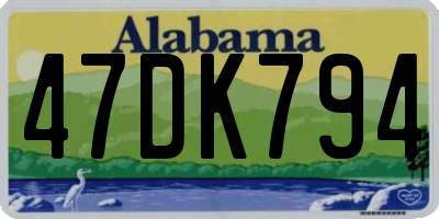 AL license plate 47DK794