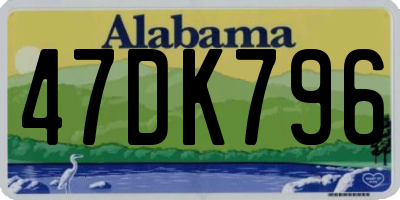 AL license plate 47DK796