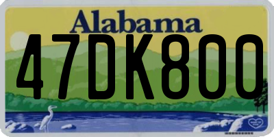 AL license plate 47DK800