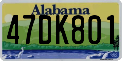 AL license plate 47DK801