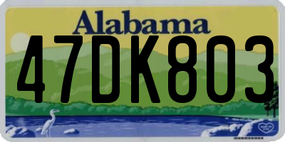 AL license plate 47DK803