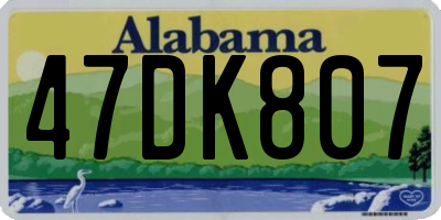 AL license plate 47DK807