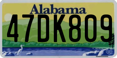 AL license plate 47DK809