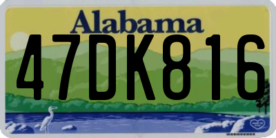 AL license plate 47DK816