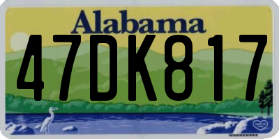 AL license plate 47DK817