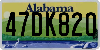 AL license plate 47DK820