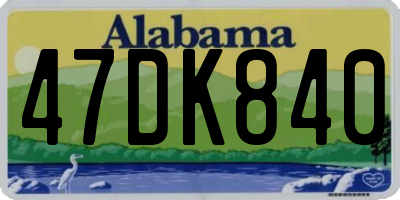 AL license plate 47DK840