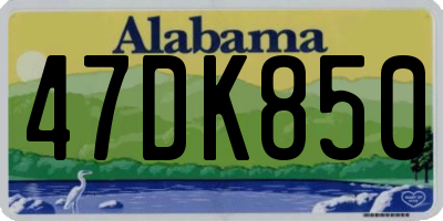 AL license plate 47DK850