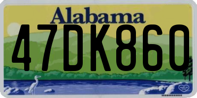 AL license plate 47DK860