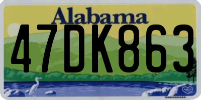 AL license plate 47DK863